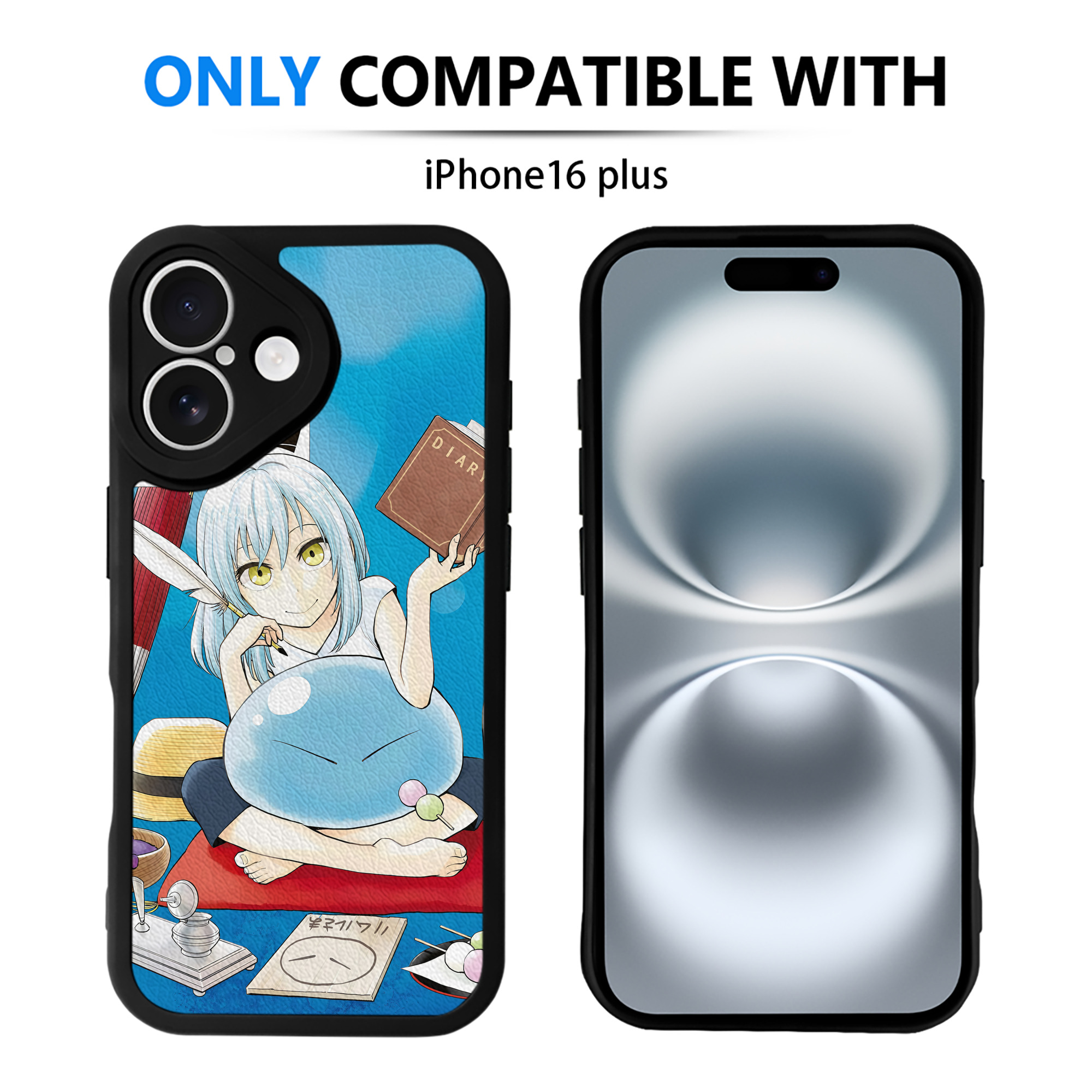 （画像用） 転スラ Regarding Reincarnated to Slime 【iPhone 16シリーズ対応】シリコンスマホケース（レザー調） 材質：シリコン